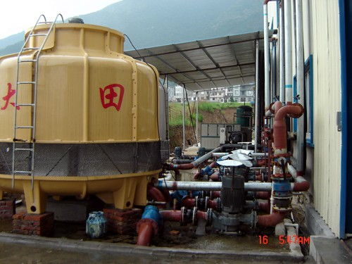 100t 225t冷却塔 冷水塔管道水泵安装